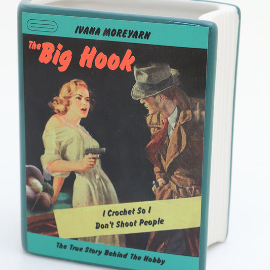The Big Hook Book pencil holder, vase, gift for reader