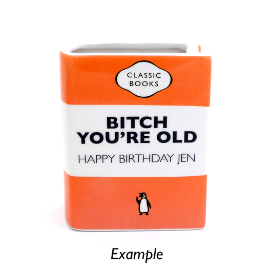 Custom book vase, Penguin classic, personalized gift for reader